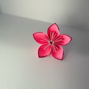 Vibrant Pink Floral Hair Accessory Art